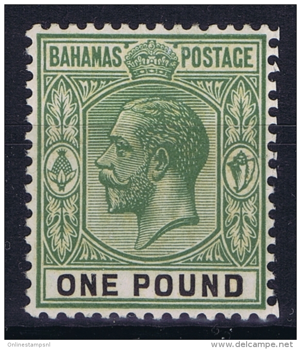 Bahamas: SG 125 Mi Nr 87 MH/* Falz/ Charniere  1926  VLH - 1859-1963 Colonia Británica