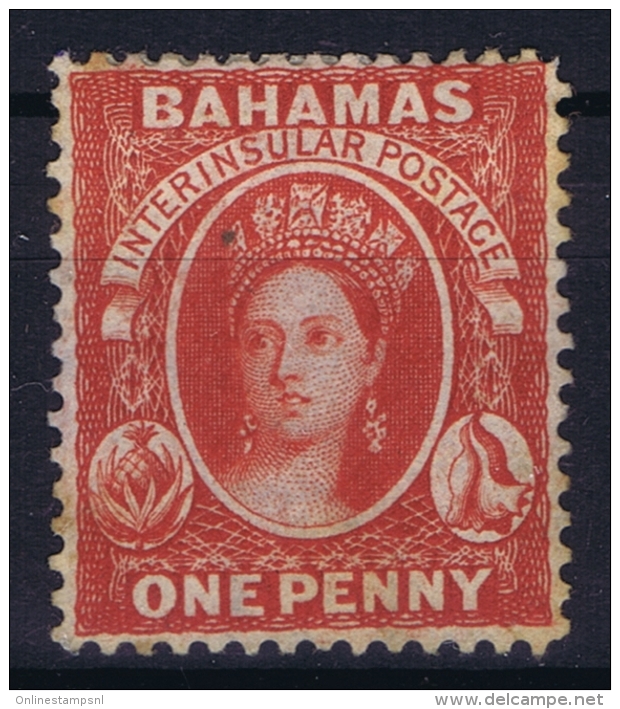 Bahamas: SG 33 Scarlet Wmk CC  Reversed  Perfo 14   Not Used (*) SG - 1859-1963 Colonia Británica