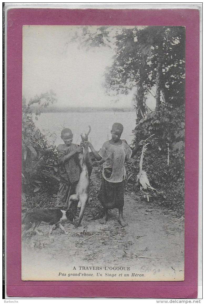 A TRAVERS L' OGOOUE .- Pas Grand Chose Un Singe Et Un Héron - Gabon