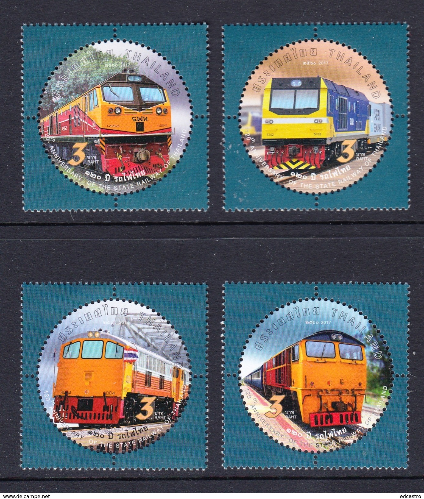 THAILAND 2017 120th Anniversary Of The State Railway Of Thailand - Eisenbahnen