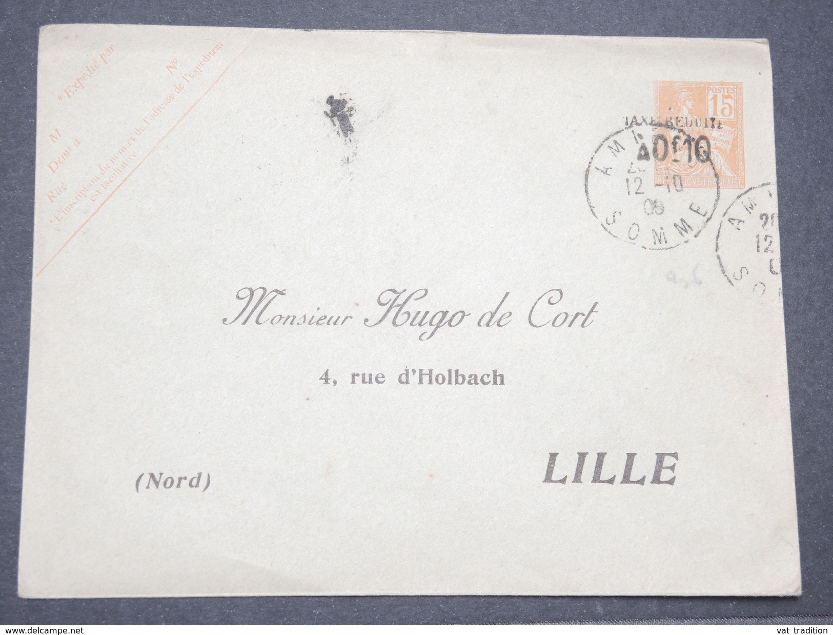 FRANCE - Entier Postal A Usage Commerciale Pour Lille En  1909 , Type Mouchon Surchargé - L 8126 - Sobres Transplantados (antes 1995)