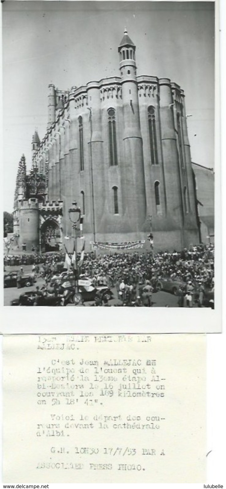 JEAN MALLEJAC - GAGNANT DE L' ETAPE ALBI / BEZIERS - PHOTO PRESSE 17.07.53 - Sports