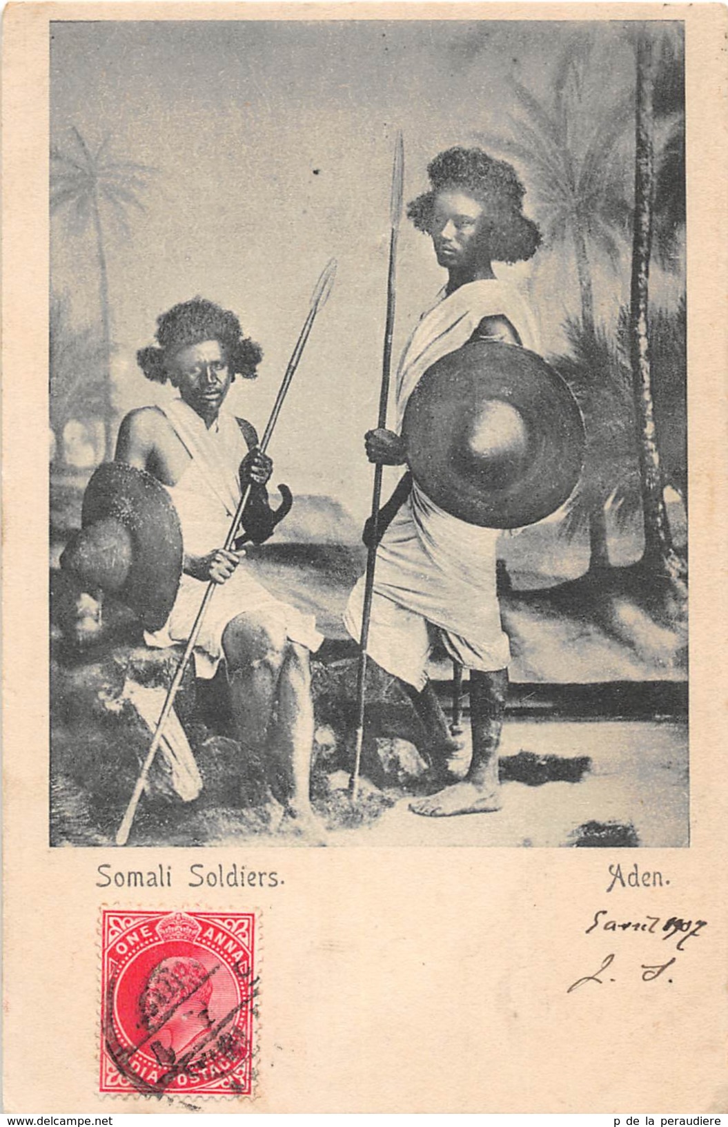 CPA SOMALI SOLDIERS ADEN (dos Non Divisé) - Somalie