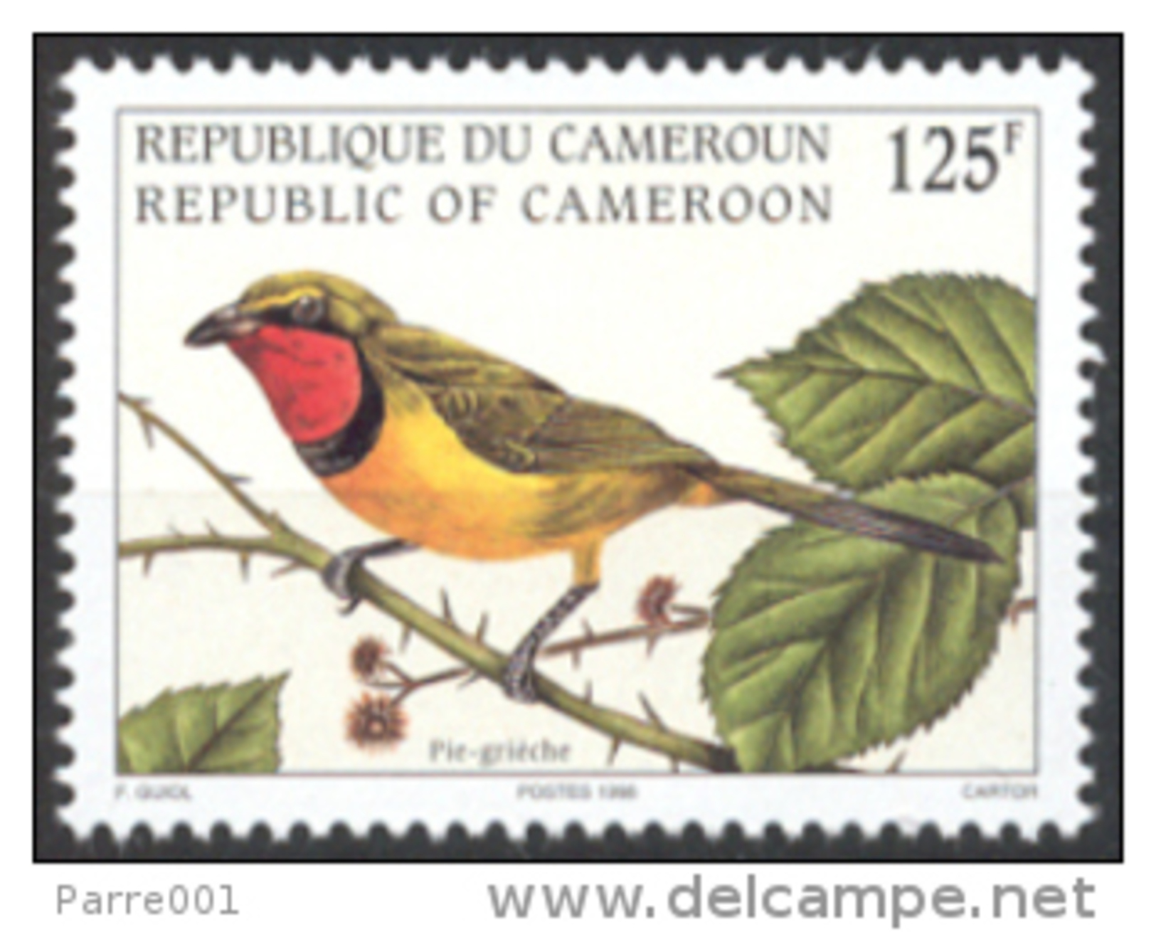 Cameroun Cameroon 1998 Oiseau Pie-grièche Lanius Bird Yv 893 Mi 1233 Mint Stamp - Kameroen (1960-...)