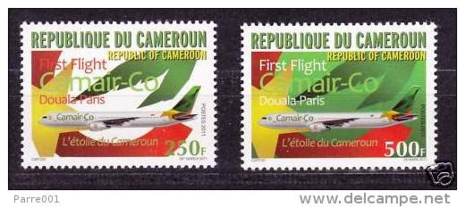 Cameroun Cameroon 2011 CamAir Co First Flight Douala-Paris Yv. 928/9 Mint Set - Kameroen (1960-...)