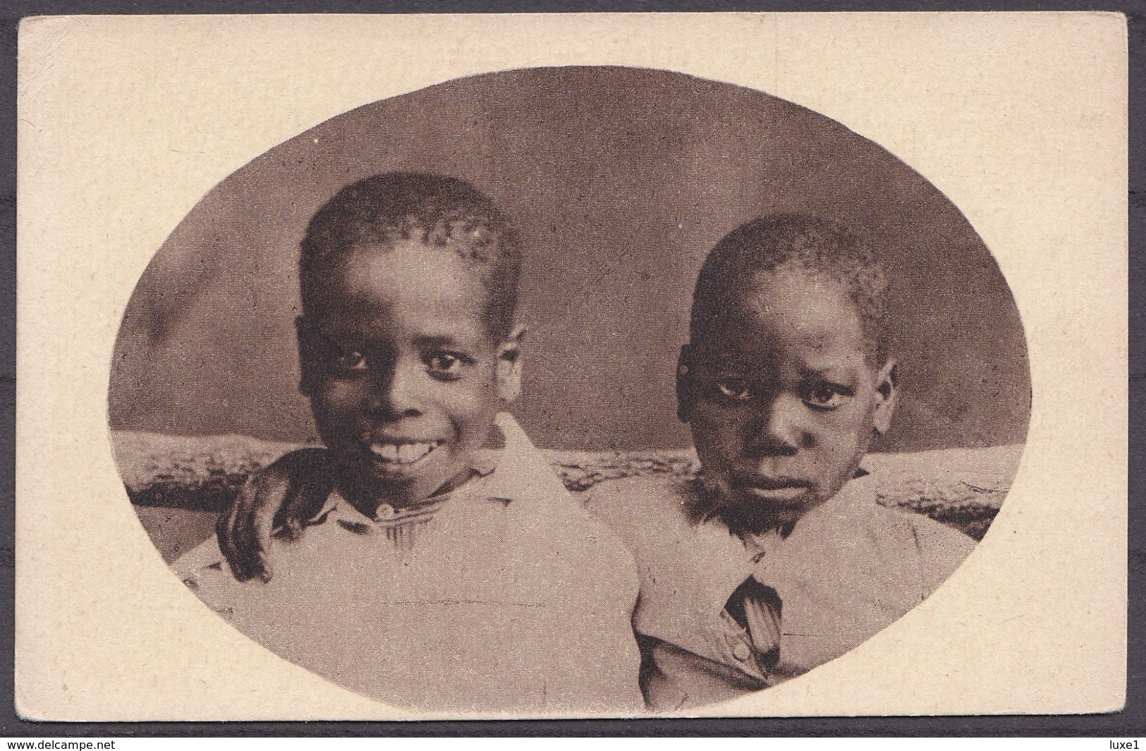 BELGISCH  CONGO ,  DEUX  AMIS  ,  TWEE  VRIENDEN ,  OLD  POSTCARD - Congo Belga