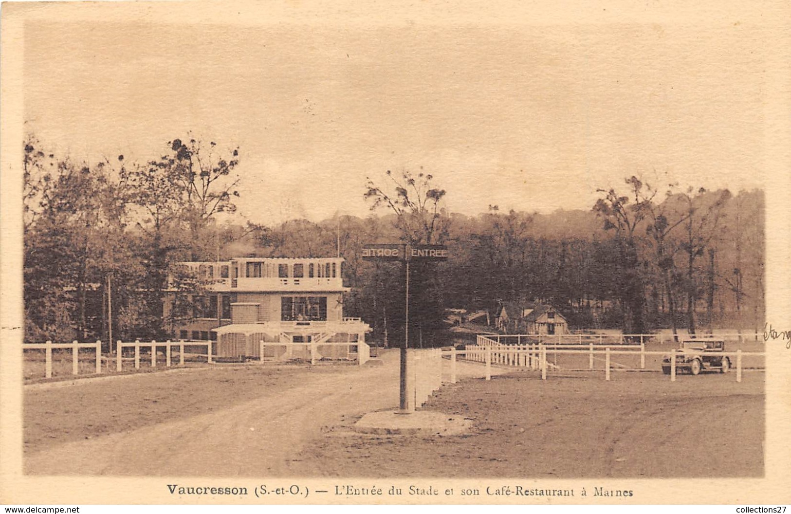 92-VAUCRESSON- L'ENTREE DU STADE ET SON CAFE RESTAURANT A MARNES - Vaucresson