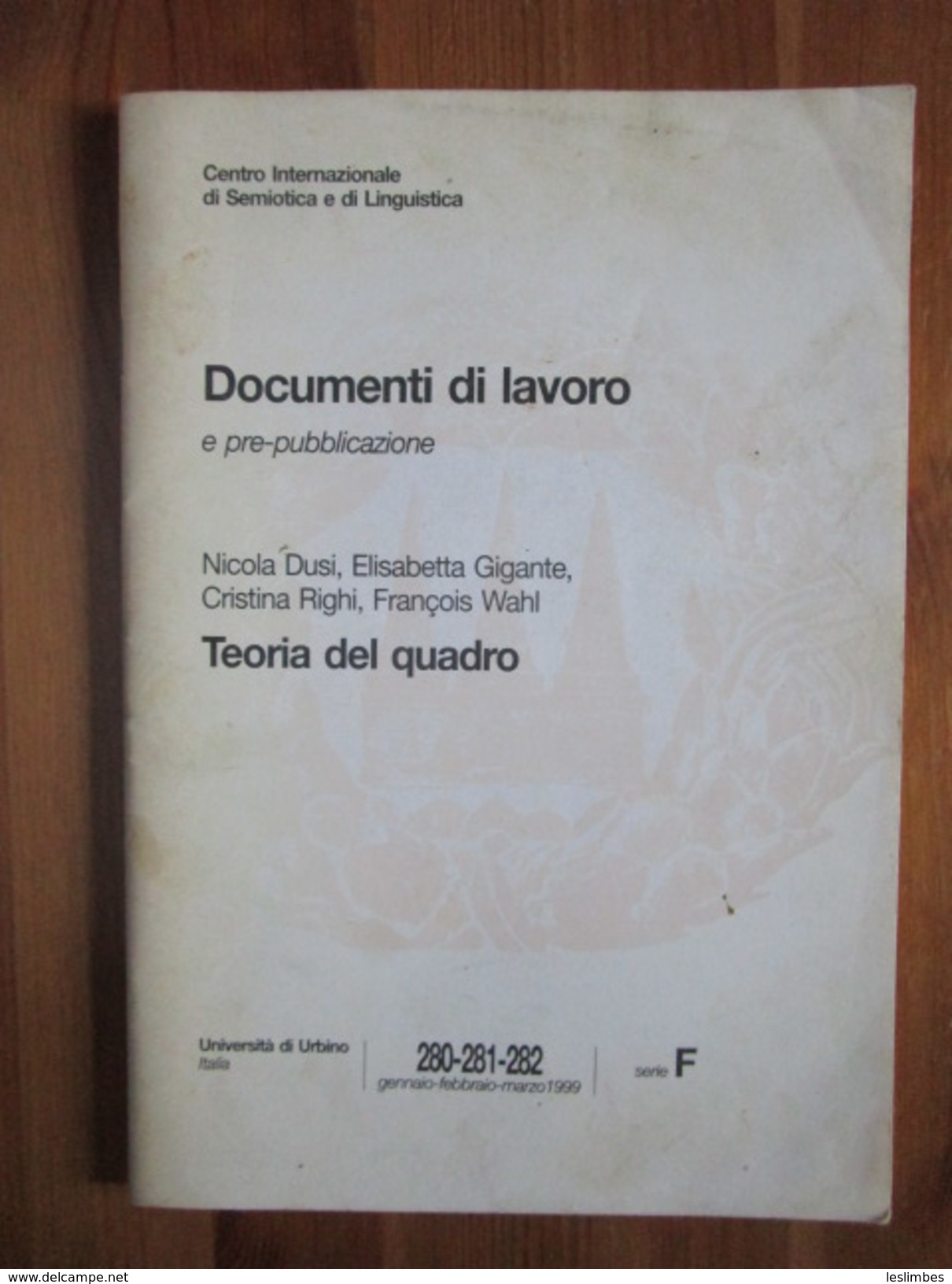 Documenti Di Lavoro E Pre-pubblicazione - Teoria Del Quadro - Critica