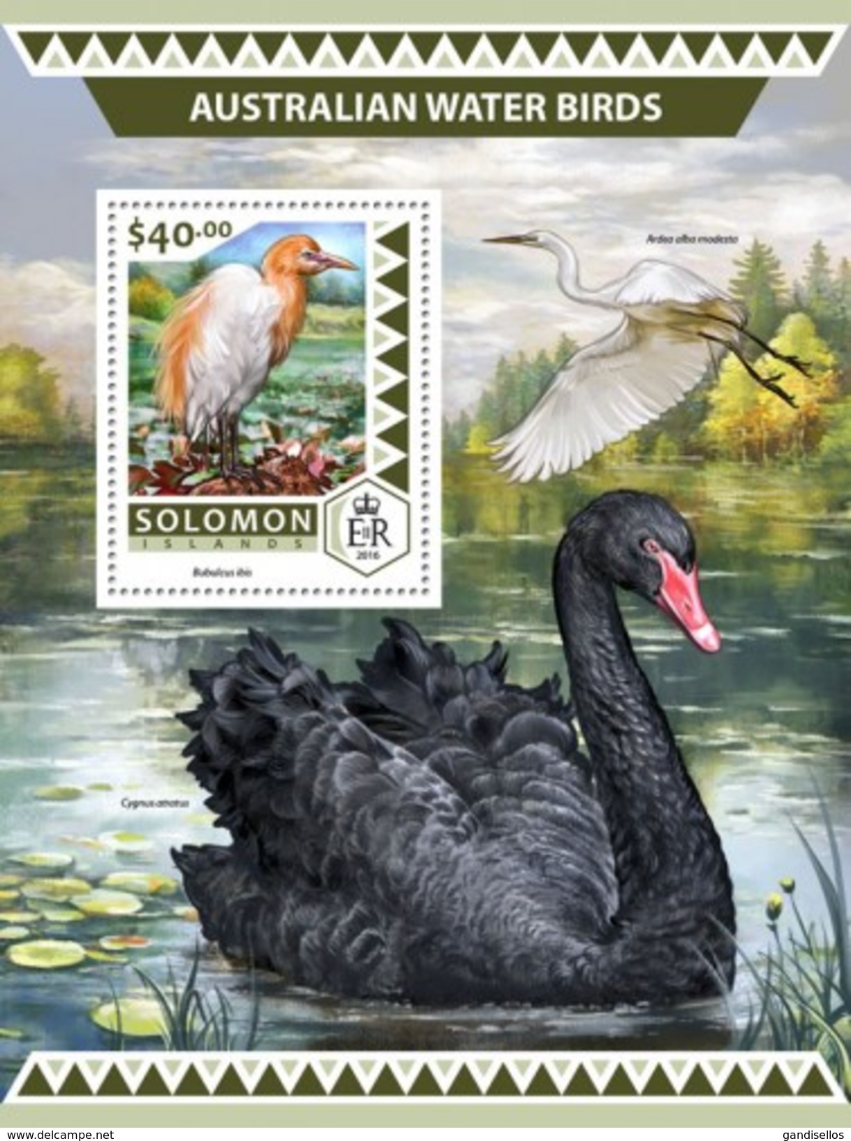 SOLOMON ISLANDS 2016 SHEET AUSTRALIAN WATER BIRDS AVES PASSAROS UCCELLI OISEAUX Slm16516b - Solomoneilanden (1978-...)