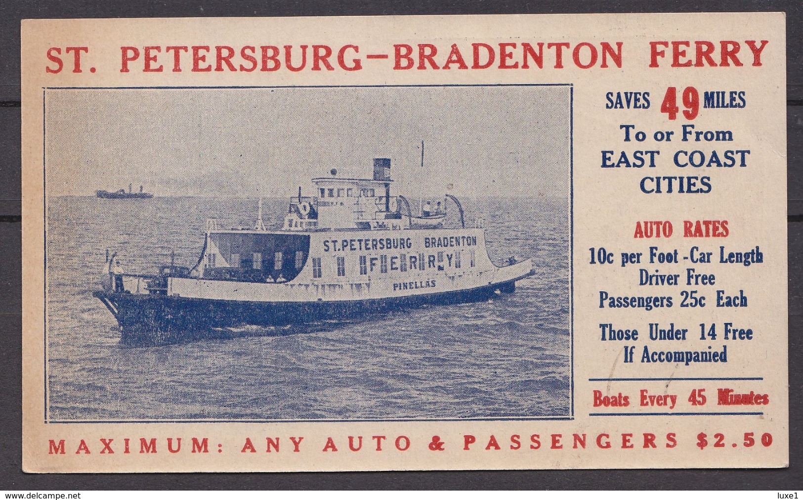 ST  PETERSBURG - BRADENTON FERRY - Fähren
