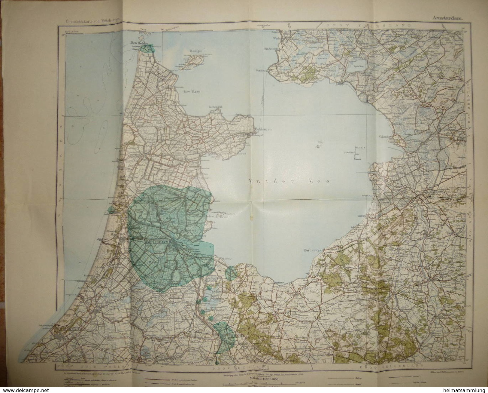 Niederlande - Übersichtskarte Von Mitteleuropa - Amsterdam - Mehrfarbenkarte 1:300000 - Herausgegeben Von Der Kartograph - Landkarten