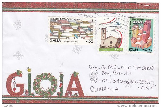 BOOKS, OLYMPIC GAME, CHURCH, STAMPS ON JOY SPECIAL COVER, 2014, ITALY - 2011-20: Usati