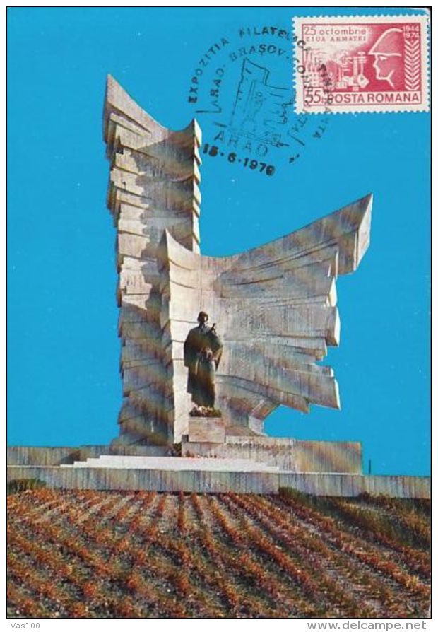 PAULIS HEROES MONUMENT, CM, MAXICARD, CARTES MAXIMUM, 1979, ROMANIA - Maximumkarten (MC)