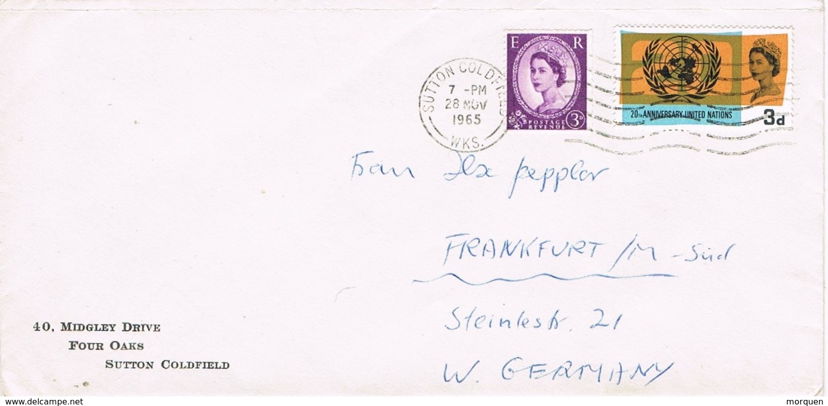 24465. Carta SUTTON COLDFIELD (england) 1965 To Germany - Cartas & Documentos