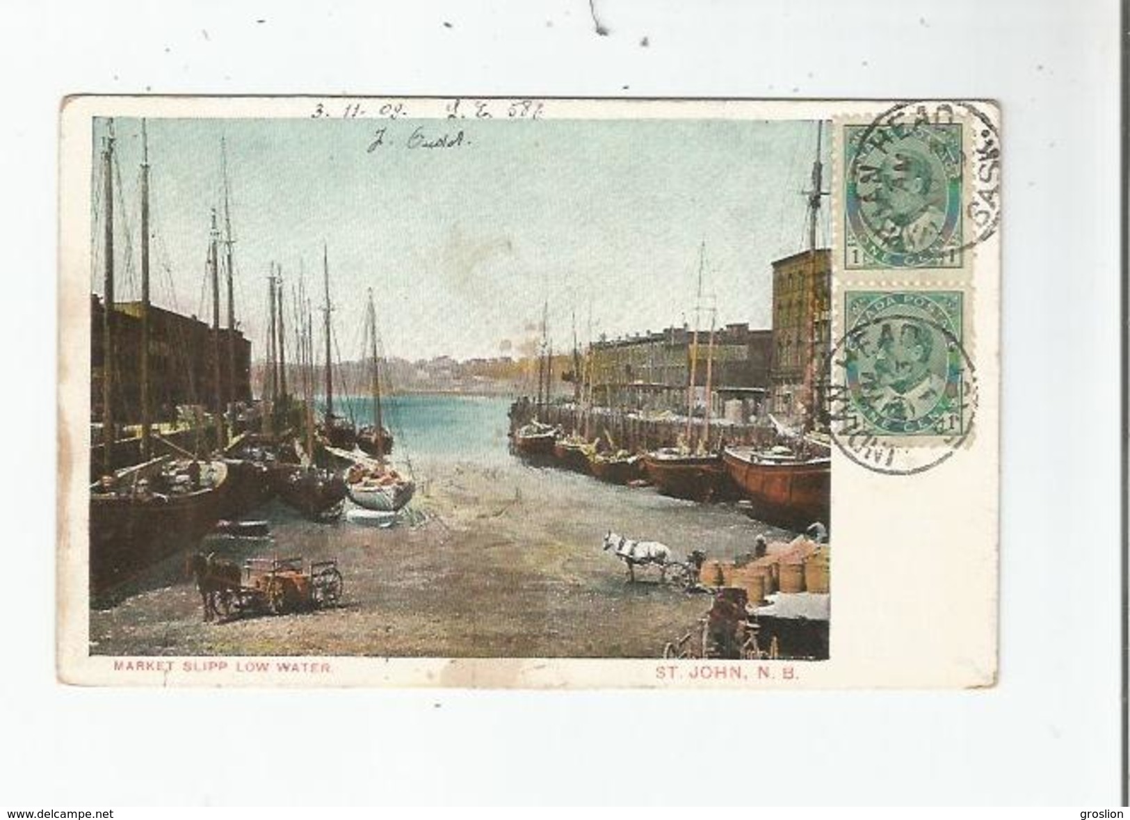 ST JOHN N B 933 MARKET SLIPP LOW WATER  1909 - St. John