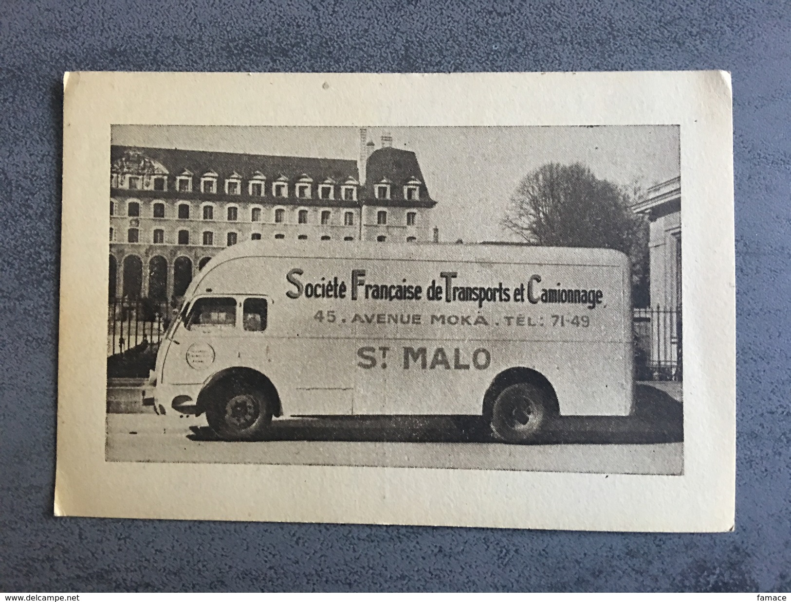 CPA PUBLICITAIRE RARE SAINT MALO 35  Camion Société Française De Transports Et Camionnage - Saint Malo