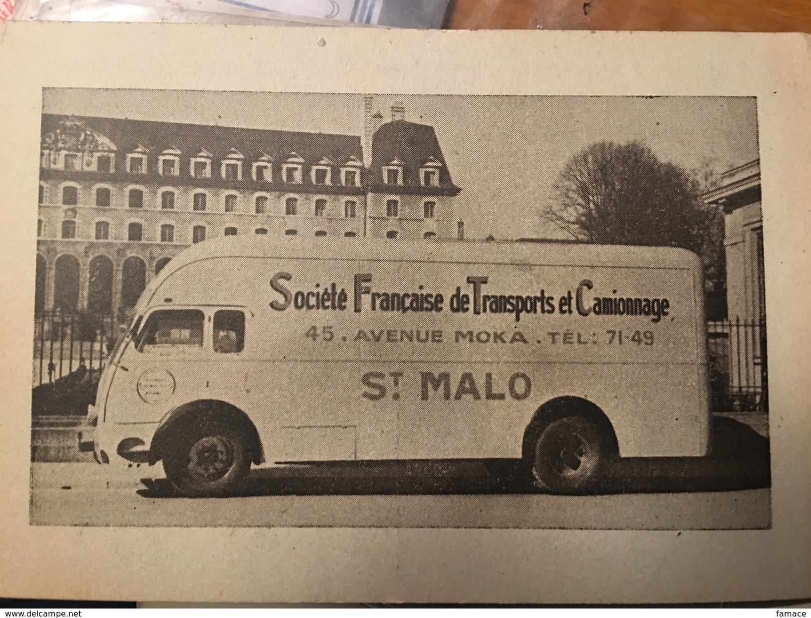 CPA PUBLICITAIRE RARE SAINT MALO 35  Camion Société Française De Transports Et Camionnage - Saint Malo