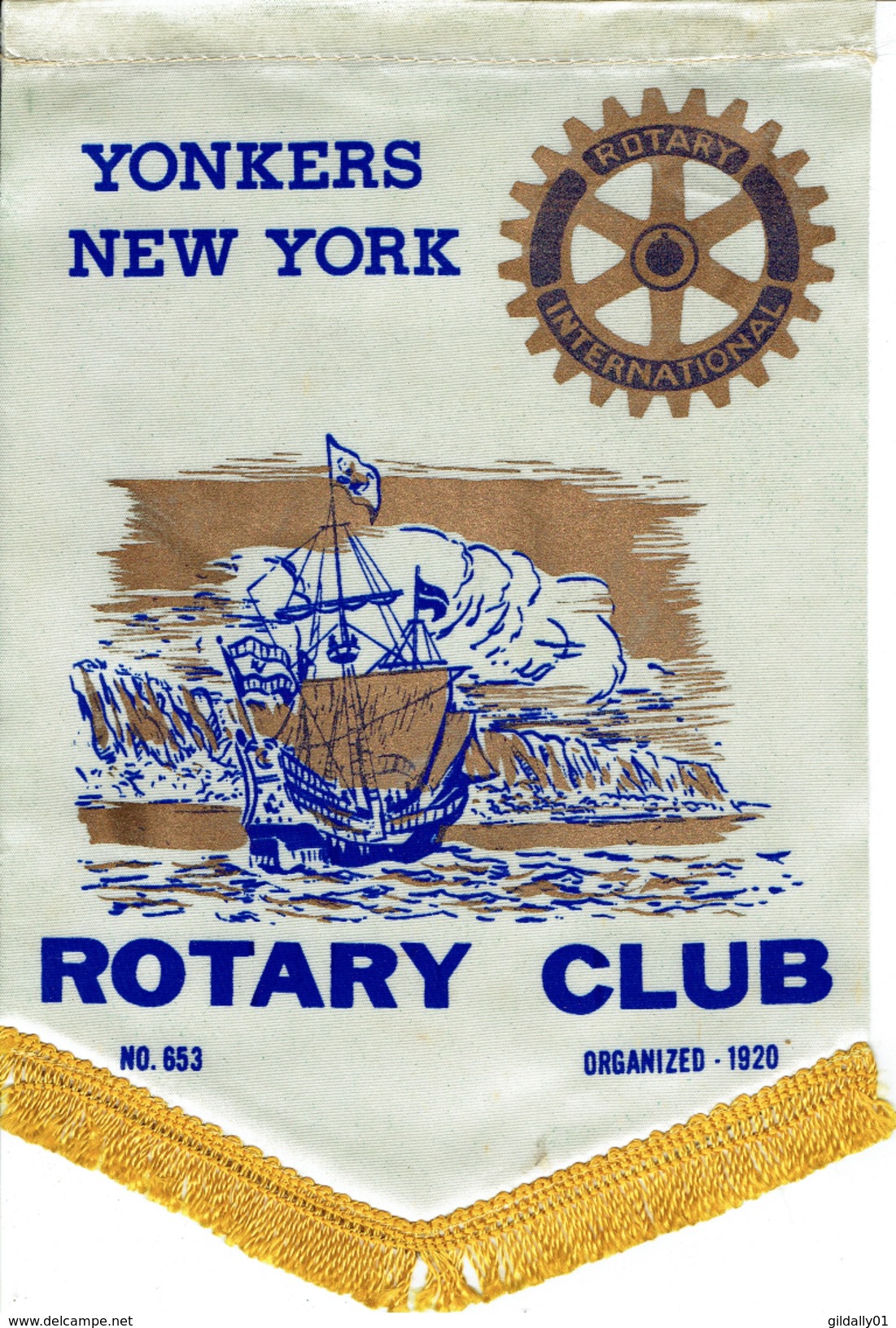 FANION / PENNANT:   YONKERS NEW YORK. (ETATS-UNIS).       * ROTARY CLUB INTERNATIONAL * - Autres & Non Classés