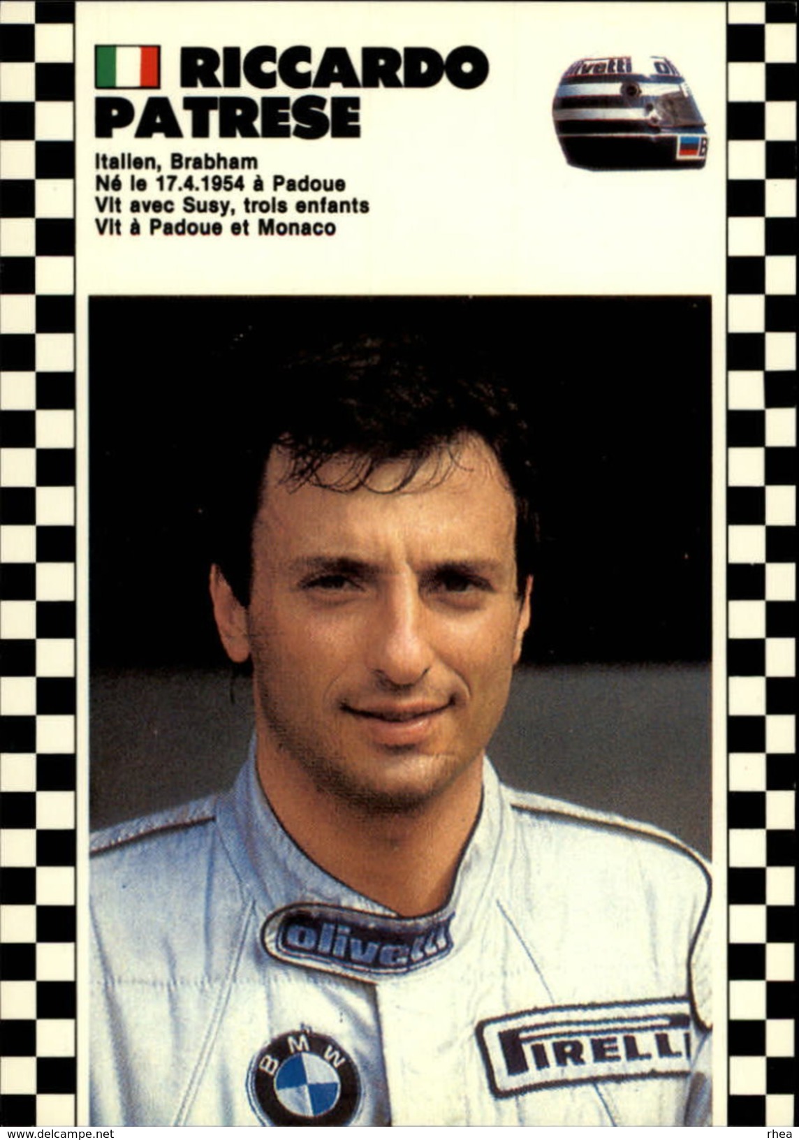 SPORT AUTOMOBILE - FORMULE 1 - Saison 1986-1987 - Pilote Automobile - PATRESE - Grand Prix / F1