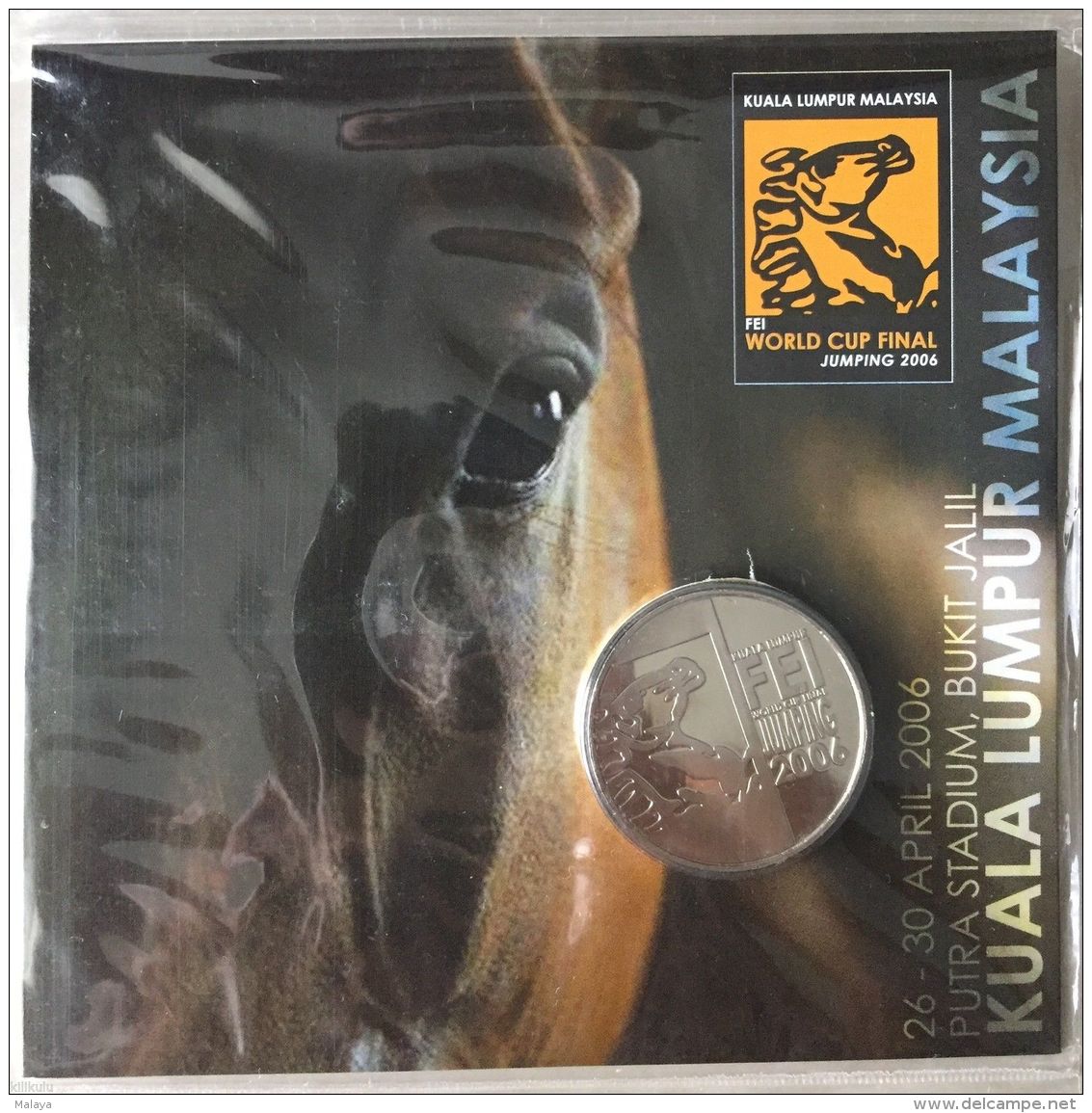 RRR  Malaysia 2006 Coin Medallion FEI World Cup Final Jumping  Horse Animal 2006 BU Cupro Nickel Coin - Malaysia