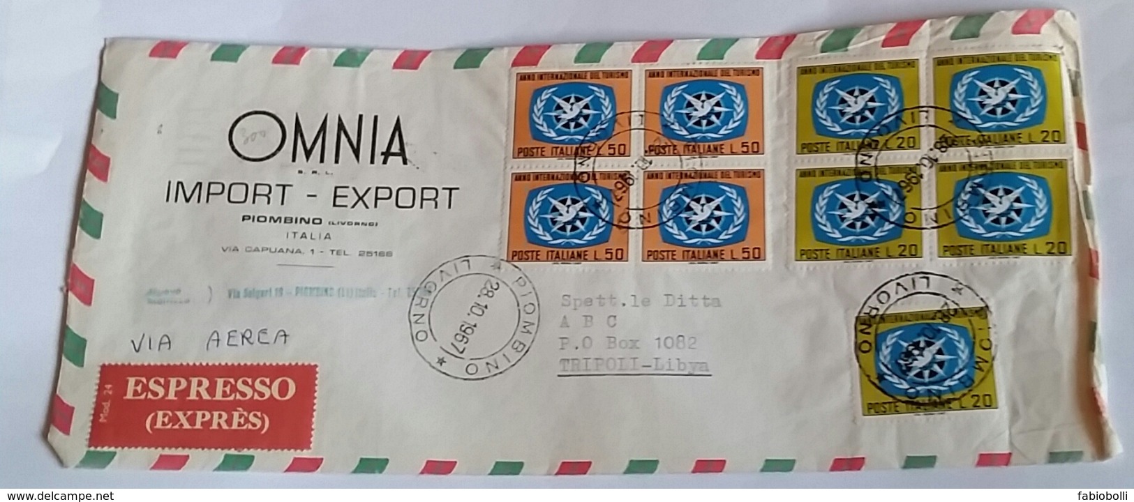 ITALIA 1967 - (284) LETTERA ESPRESSA PER LA LIBIA POSTA AEREA - 1961-70: Marcophilia