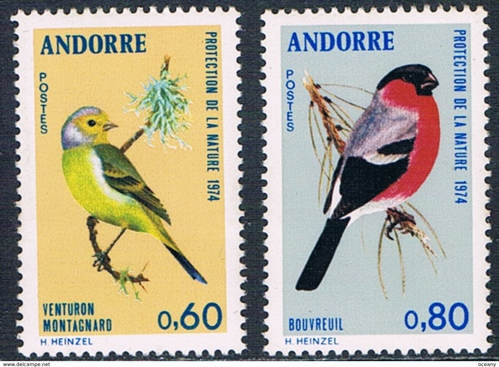 Andorre Français - Protection De La Nature : Oiseaux 240/241 ** - Passereaux