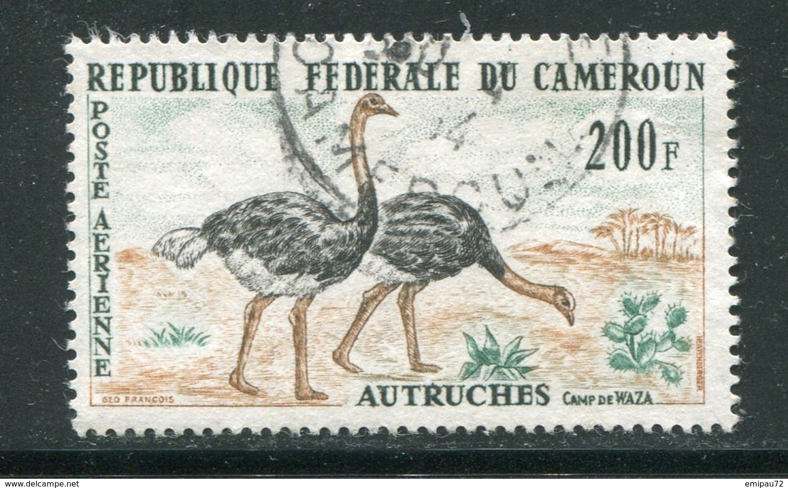 CAMEROUN- P.A Y&T N°55- Oblitéré (autruches) - Straussen- Und Laufvögel
