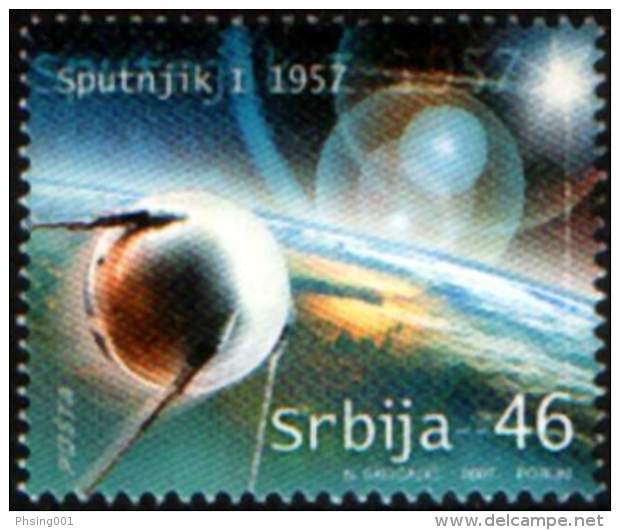 Serbia 2007 50 Years Anniversary SPUTNIK I, Space, Astronomy, Russia, MNH - Europe
