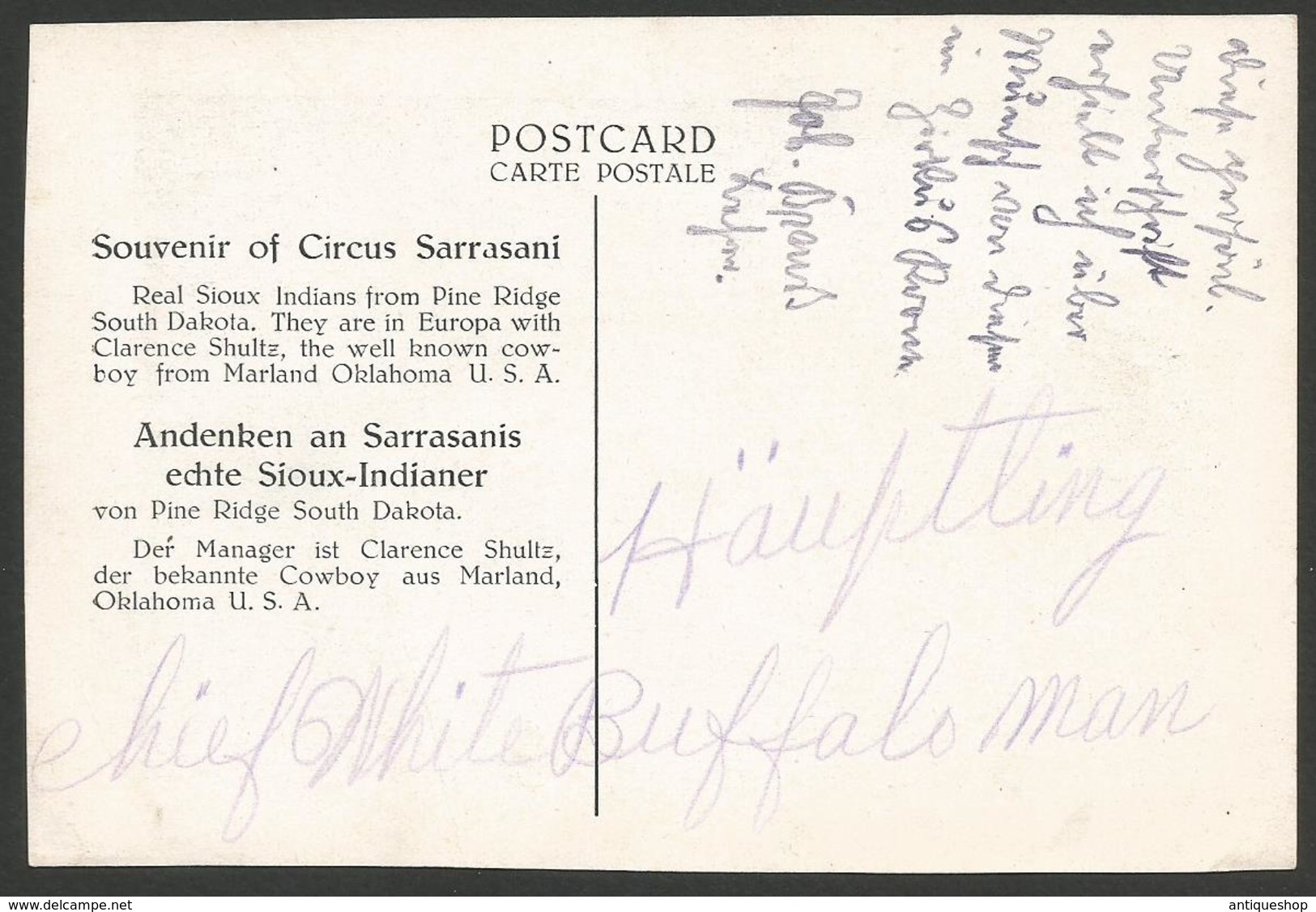 Circus Sarrasani------old Postcard - Circo