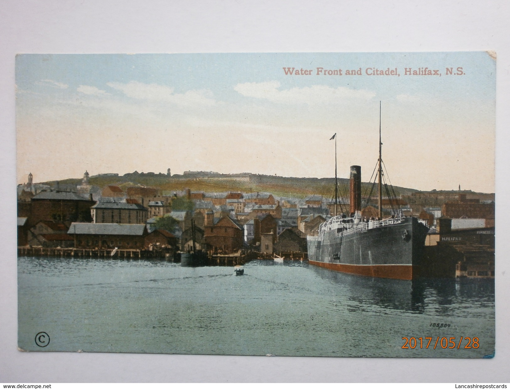 Postcard Water Front & Citadel Halifax Nova Scotia By EP Charlton Of Halifax Steam Ship In Dock  My Ref B11194 - Halifax