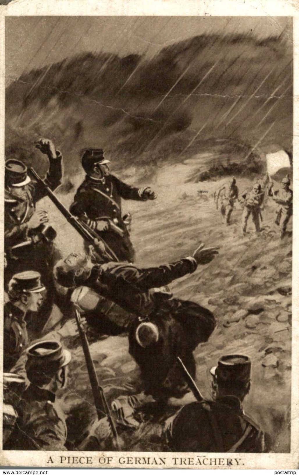 A PIECE OF GERMAN TREACHERY     ALEMAN   Militar (2scan) - Weltkrieg 1914-18