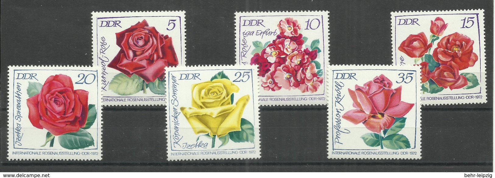 DDR 1763-1768 Satz Kpl.."Internationale Rosenausstellung" Postfrische Mi.-Preis 2,80 &euro; - Gebraucht