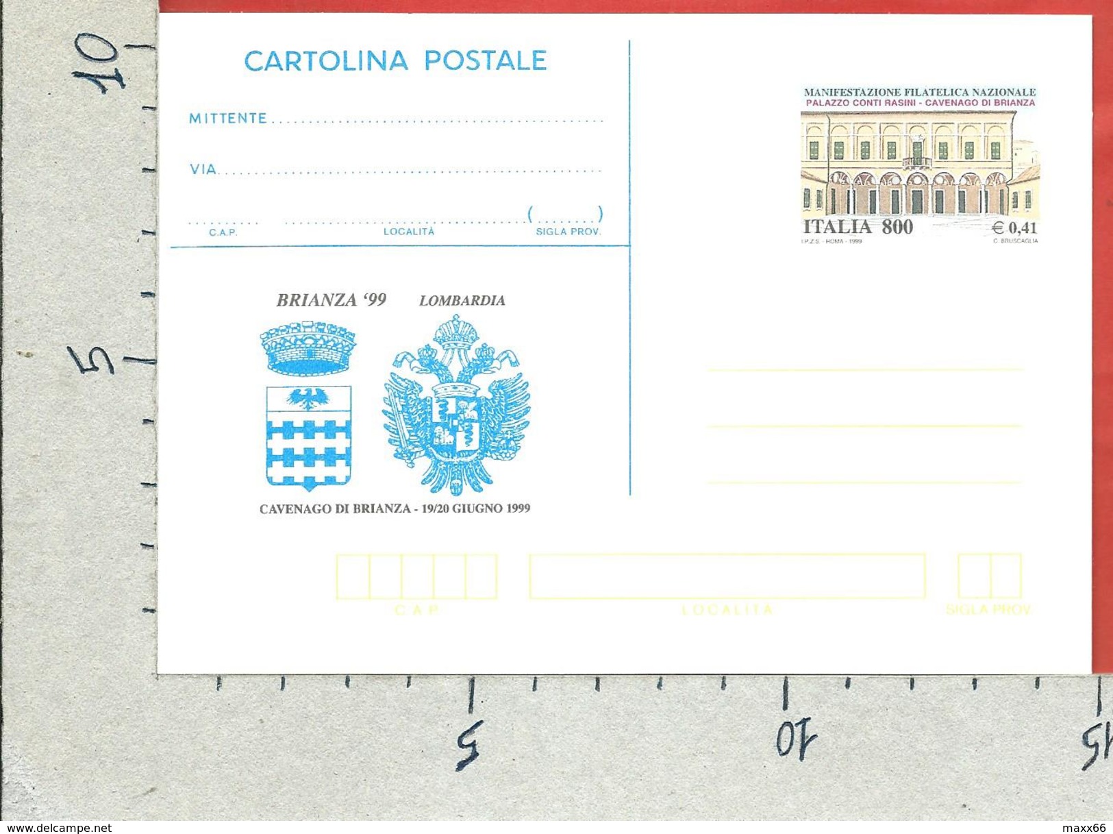 ITALIA REPUBBLICA CARTOLINA POSTALE MNH - 1999 - Brianza 1999 - £ 800 &euro; 0,41 - C243 - Ganzsachen