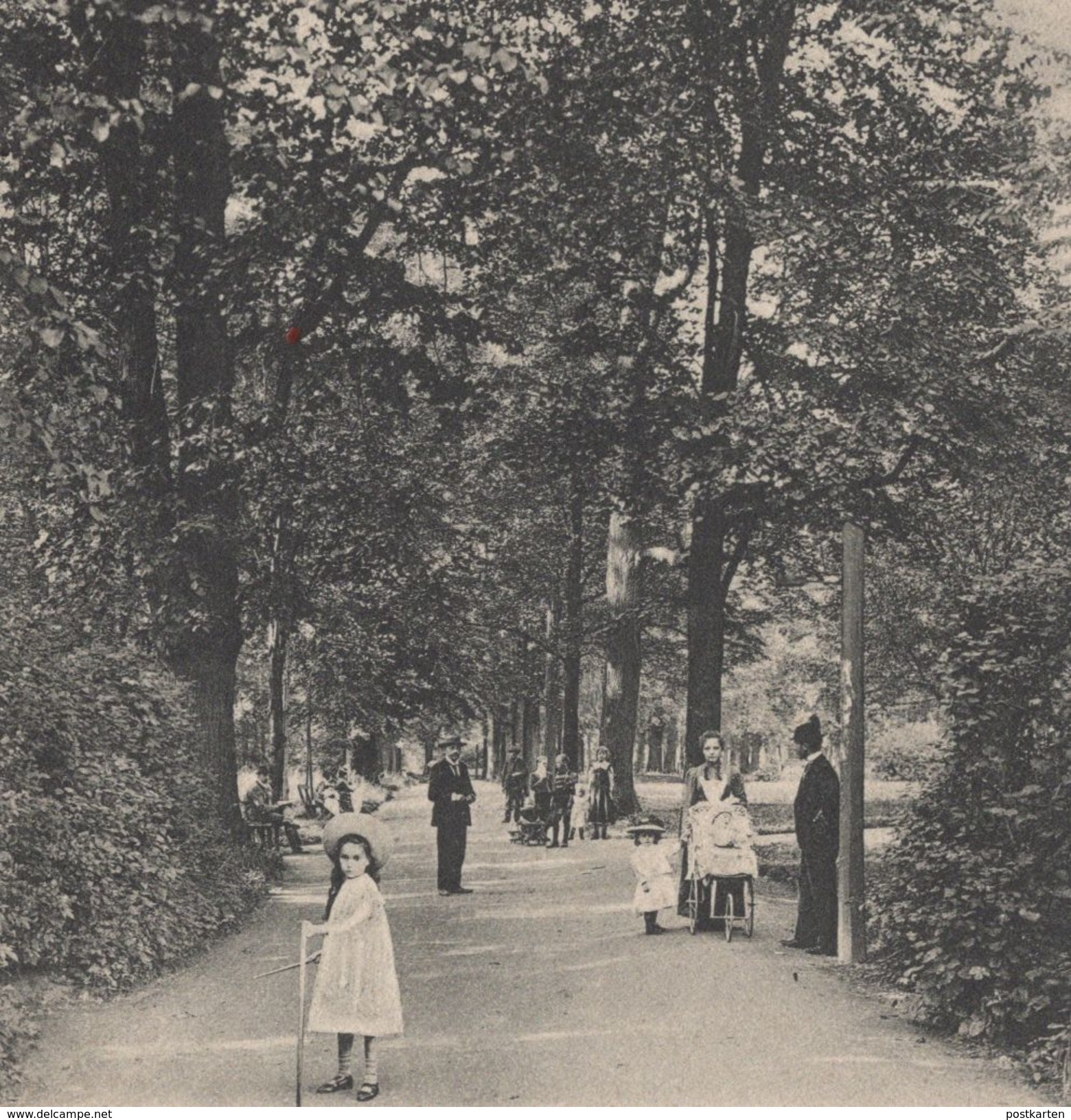 ALTE POSTKARTE LEOBEN STADTPARK 1903 MÄDCHEN SONNTAGSKLEID Kinderwagen Kind Cpa Ansichtskarte Postcard AK - Leoben