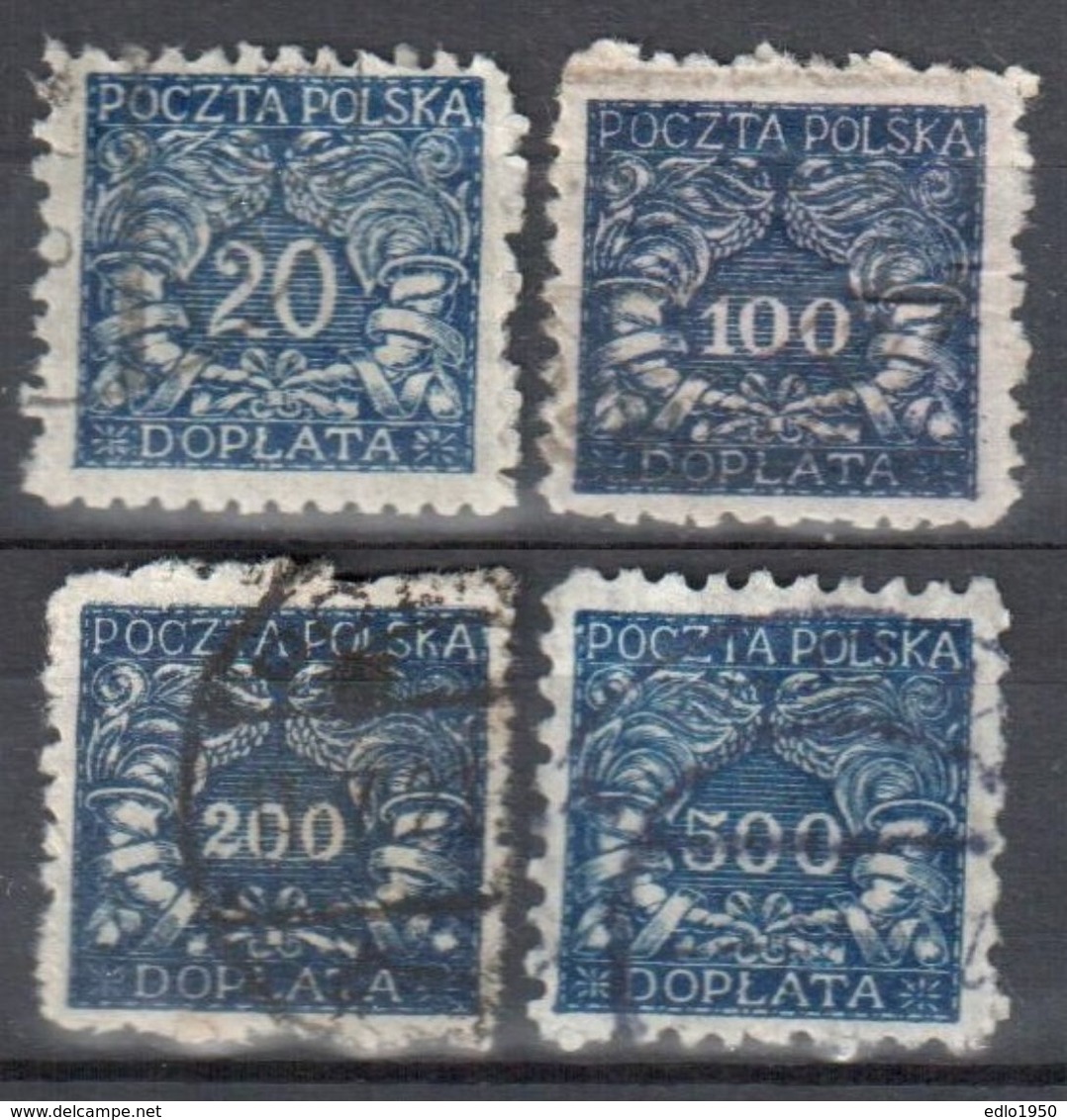 Poland 1920 - Postage Due - Mi.17,20,21,31 - Used - Postage Due