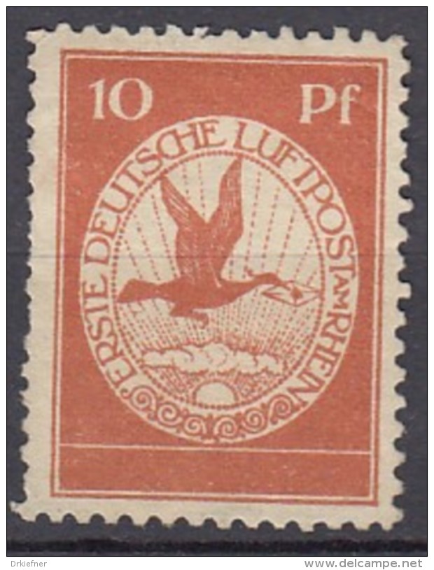 DR  Flugpostmarke Am Rhein Und Main I, Ungebraucht *, 1912 - Ungebraucht