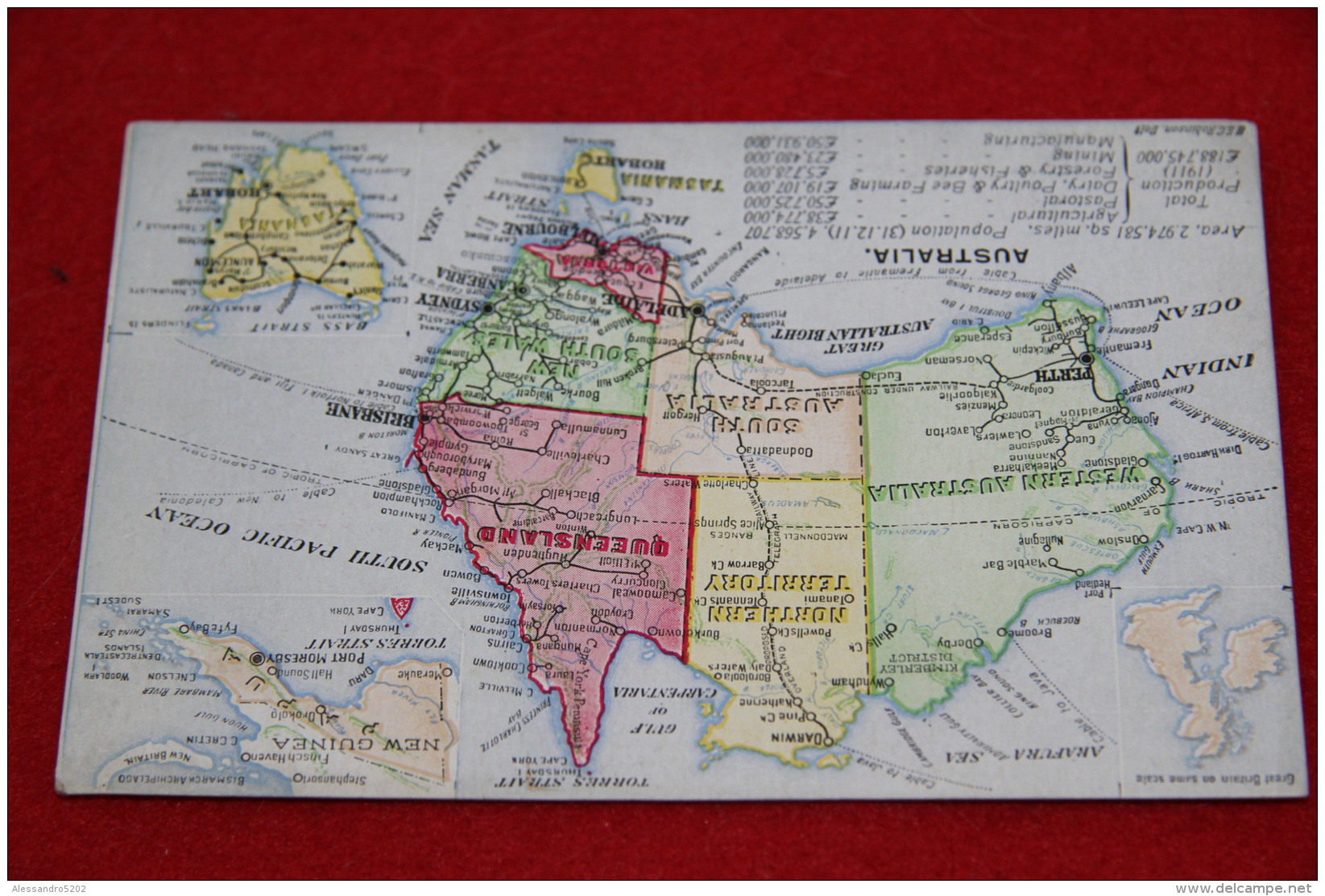 Australia The Map On 31.12.1911 - Andere & Zonder Classificatie