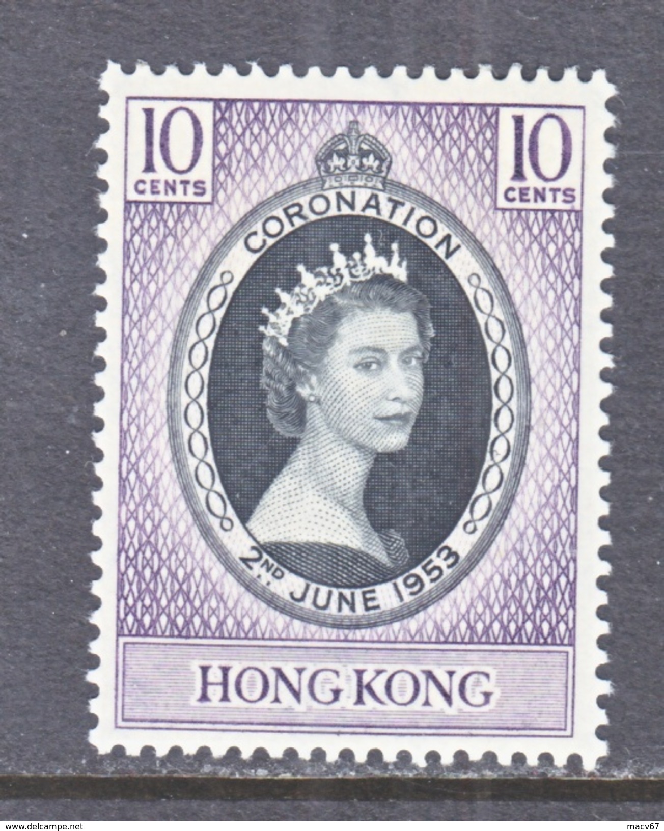 HONG KONG 184   *  Q E II  CORONATION  1953 - Unused Stamps