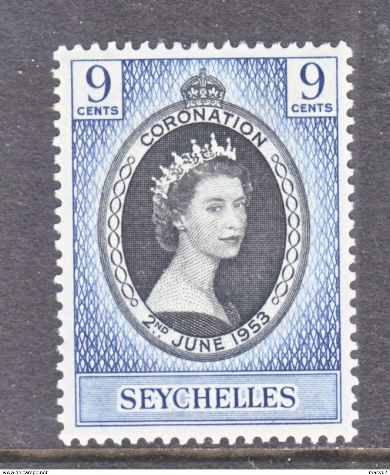 SEYCHELLES  172  *  Q E II  CORONATION  1953 - Seychelles (...-1976)