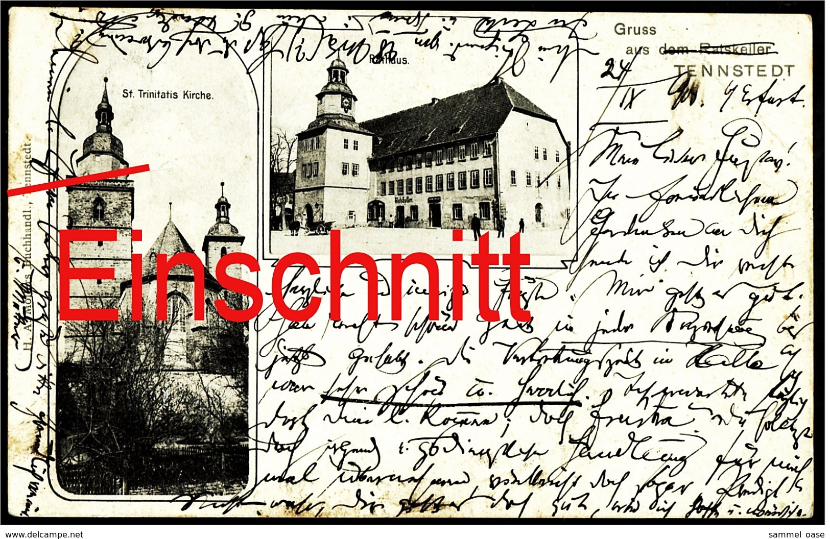 Tennstedt Mit Rathaus, Ratskeller, St. Trinitatis Kirche  -  Ansichtskarte Ca.1903   (7181) - Bad Tennstedt