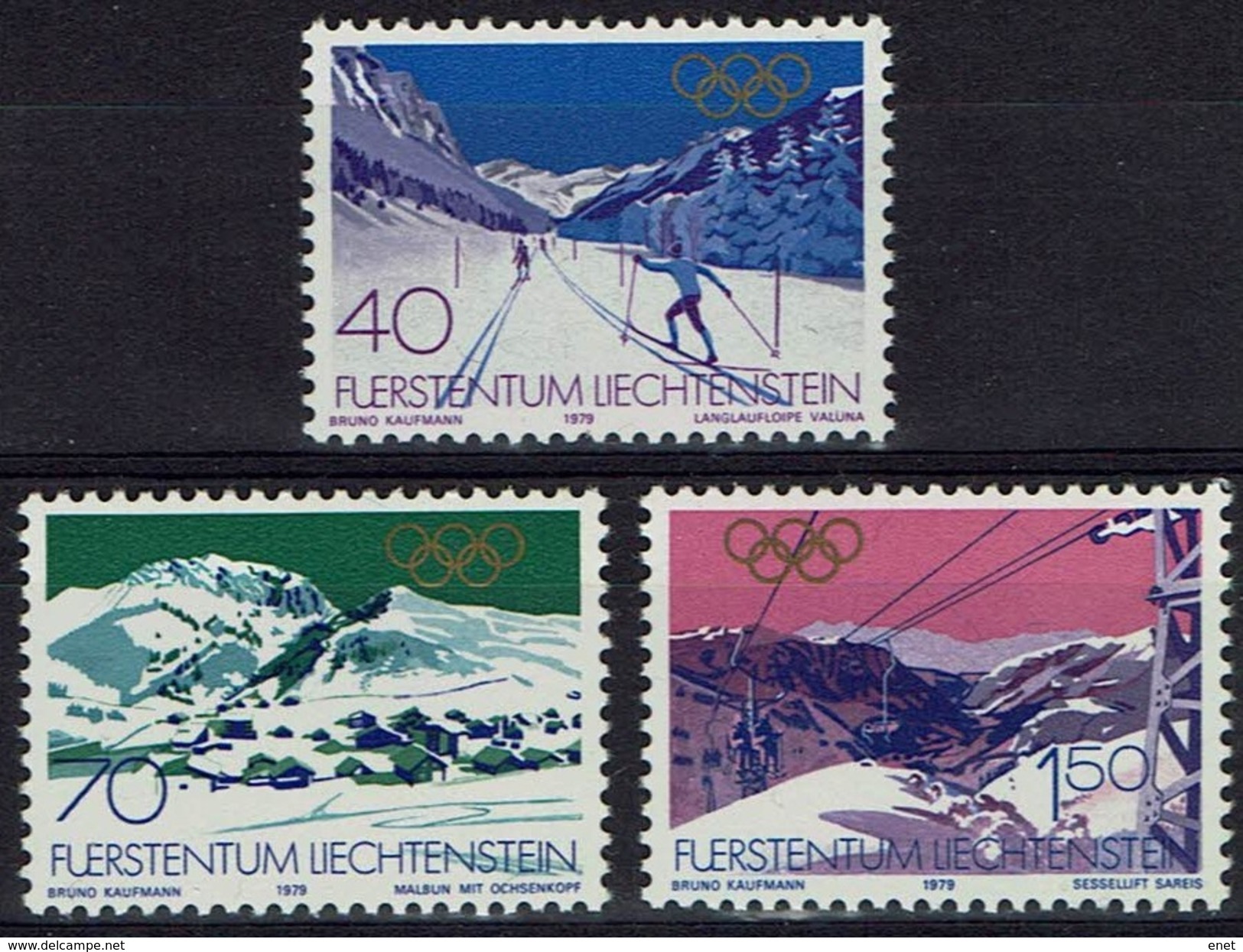 Liechtenstein 1979 - MiNr 735-737 - Olympische Winterspiele 1980, Lake Placid - Winter 1980: Lake Placid