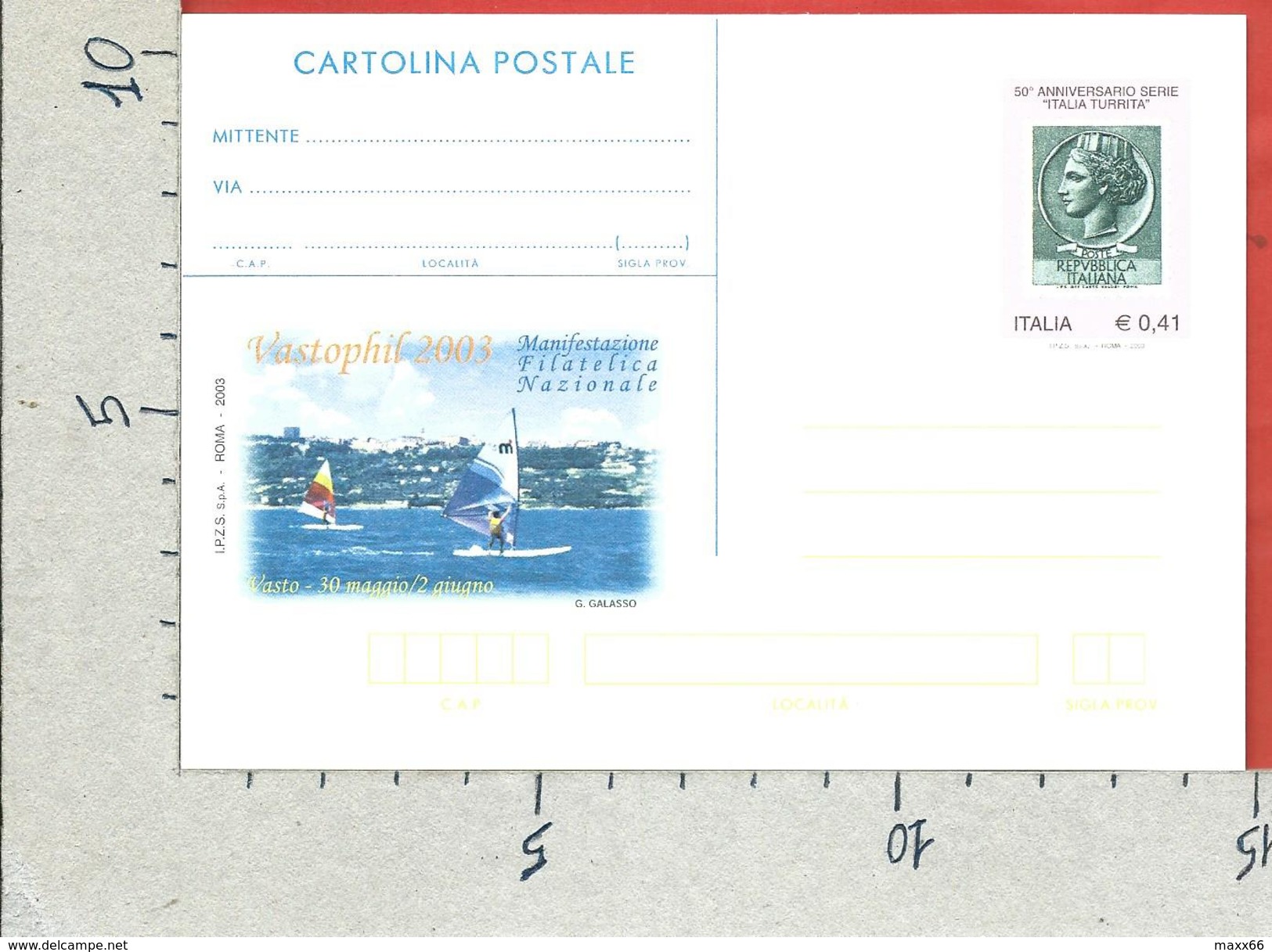 ITALIA REPUBBLICA CARTOLINA POSTALE MNH - 2003 - Vastophil 2003 - &euro; 0,41 - C--- - Interi Postali