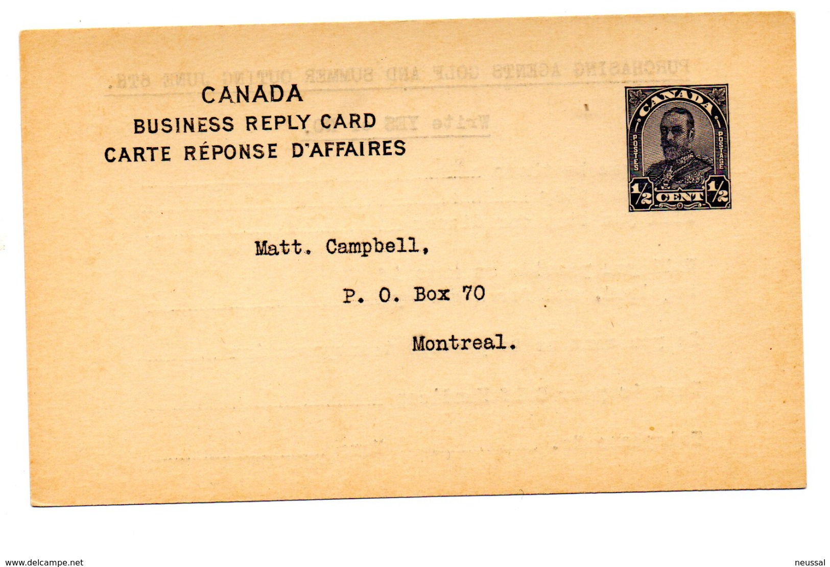 Entero Postal De Canada.- 1/2 Cent. - 1903-1954 Reyes