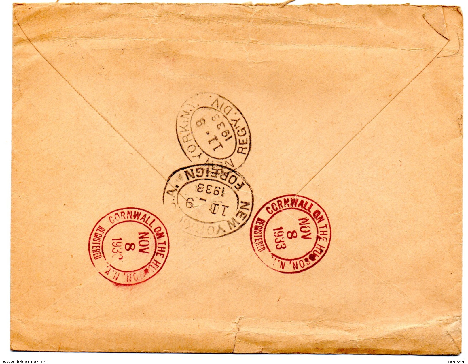 Carta Certificada Circulada Con Matasellos 1933. - Lettres & Documents