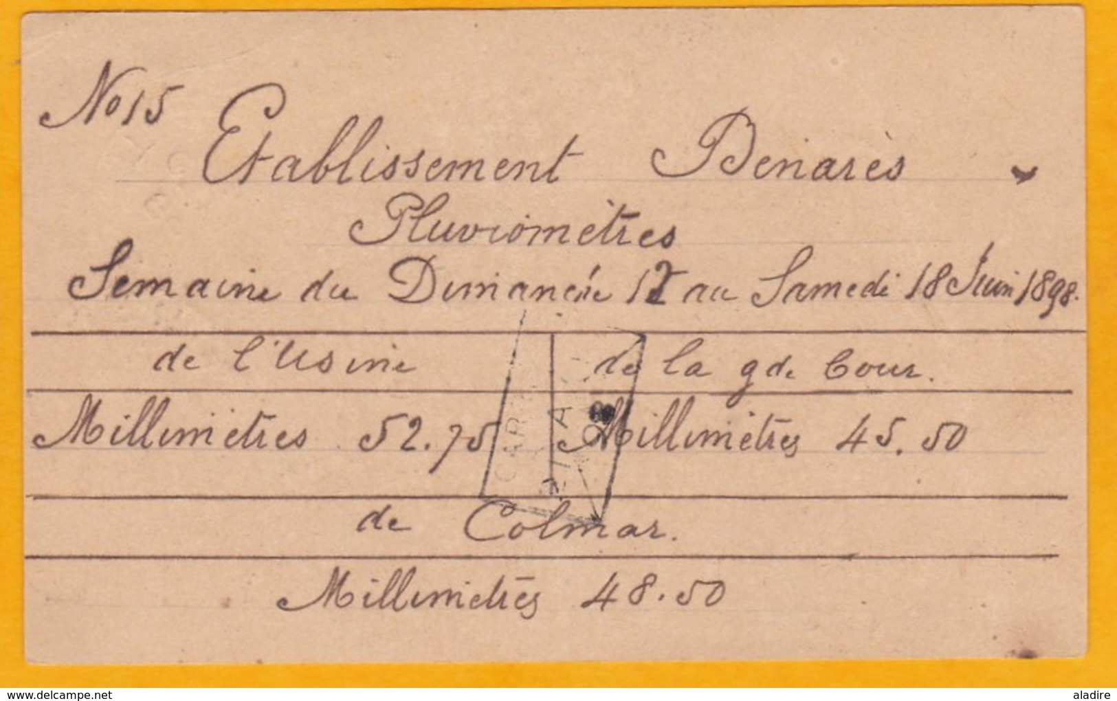 1898 - Entier CP De Rivière Des Anguilles Vers Curepipe Road - 2  Cents Armoiries - Relevés Pluviométriques Maurice - Mauritius (...-1967)