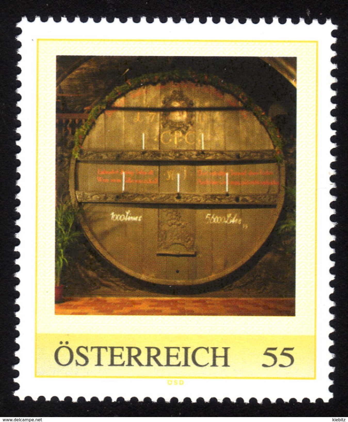 ÖSTERREICH 2009 ** Wein, Weinfass, Tausendeimerfass Vom Jahr 1704 - PM Personalized Stamp MNH - Wein & Alkohol