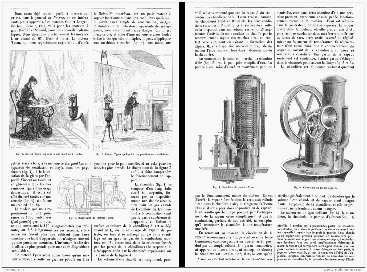 MOTEURS DE PETITE PUISSANCE  " LE MOTEUR TYSON "  1880 - Autres & Non Classés