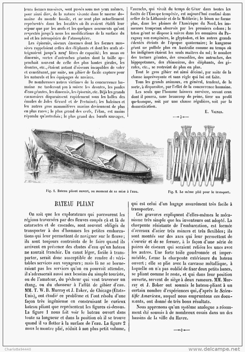 BATEAU PLIANT  1880 - Other & Unclassified