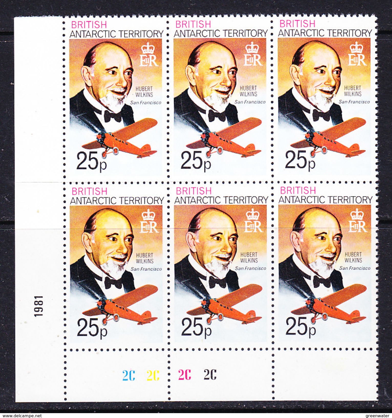 British Antarctic Territory 1981  Hubert Wilkins "San Francisco" 1v Bl Of 6  ** Mnh (35924) - Ongebruikt