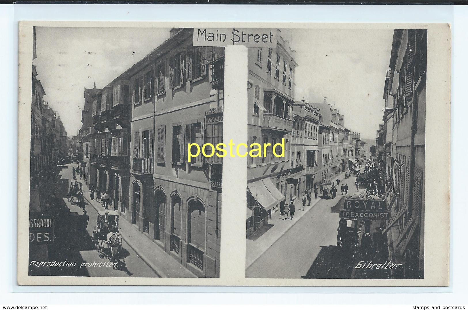 GIBRALTAR MAIN STREET. OLD USED POSTCARD  C.1910 # 166. - Gibraltar